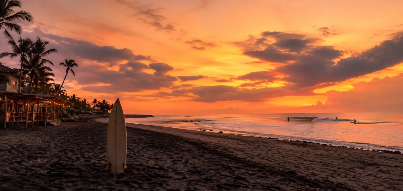 Coucher de soleil sur la plage